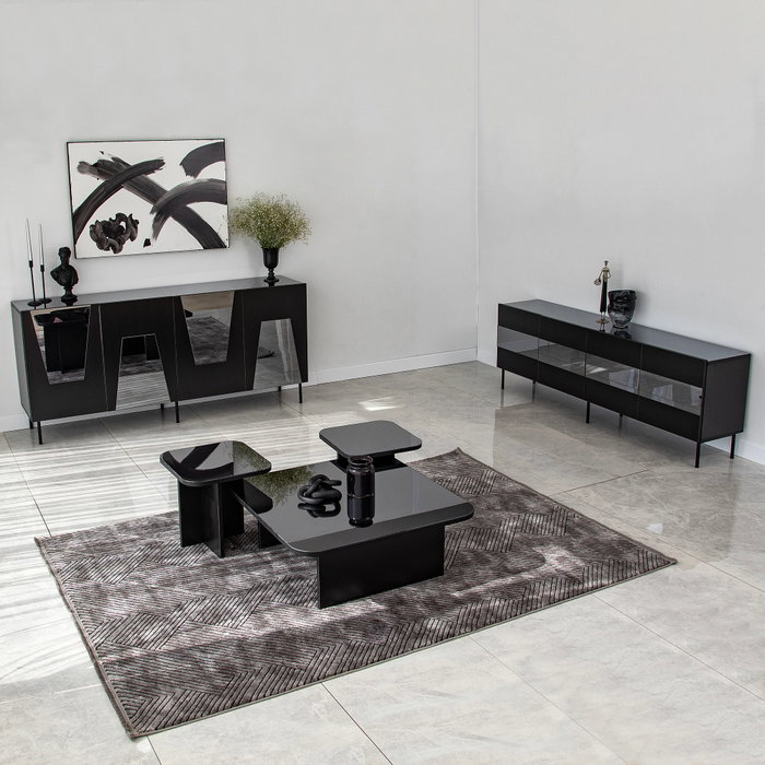 Hanah Home Venice Consola Negro y Fume